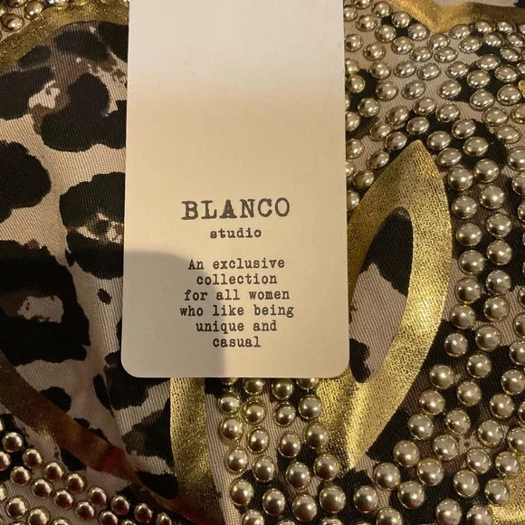 Leopard Print Blouse with Gold Accents - Picture 6 of 8